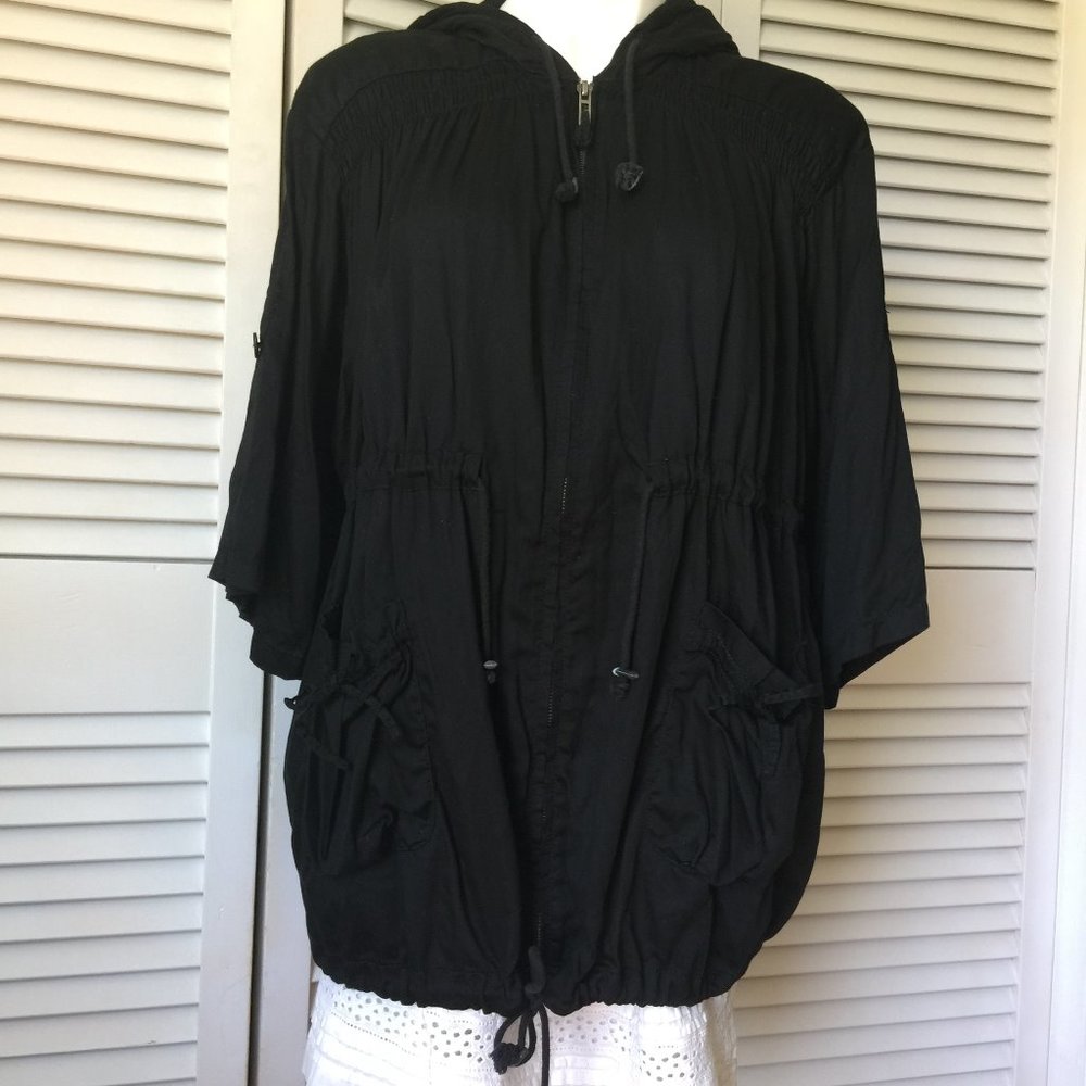 Free People Women's Black Cotton Utility Jacket S